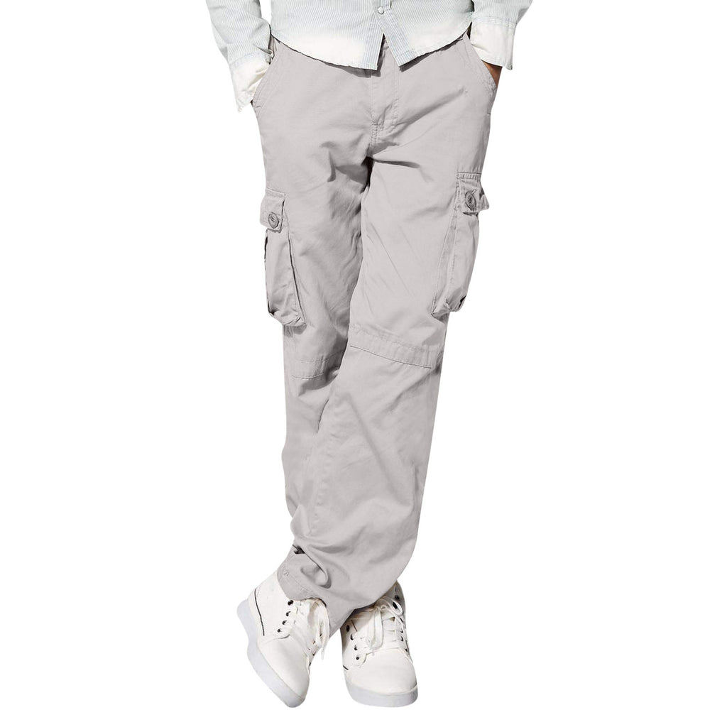 Amazon Men's Multi-Pocket Loose Casual Straight Overalls Outdoor Trousers Fitness Pants