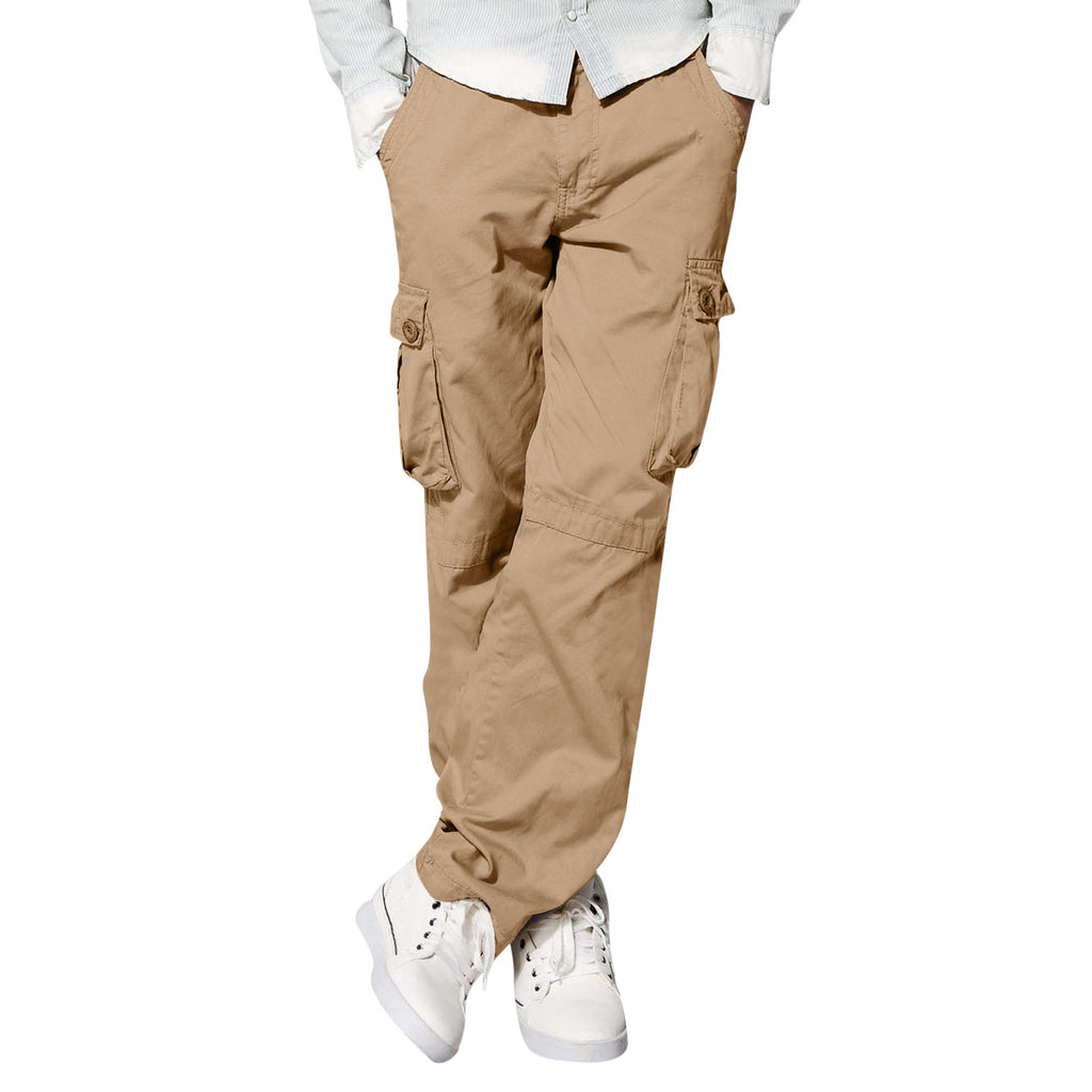 Amazon Men's Multi-Pocket Loose Casual Straight Overalls Outdoor Trousers Fitness Pants