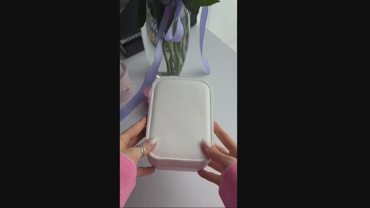 Portable Folding Makeup Mirror Jewellery Box – 3-Color LED Beauty Mirror, Multi-Function Personal Care Organizer