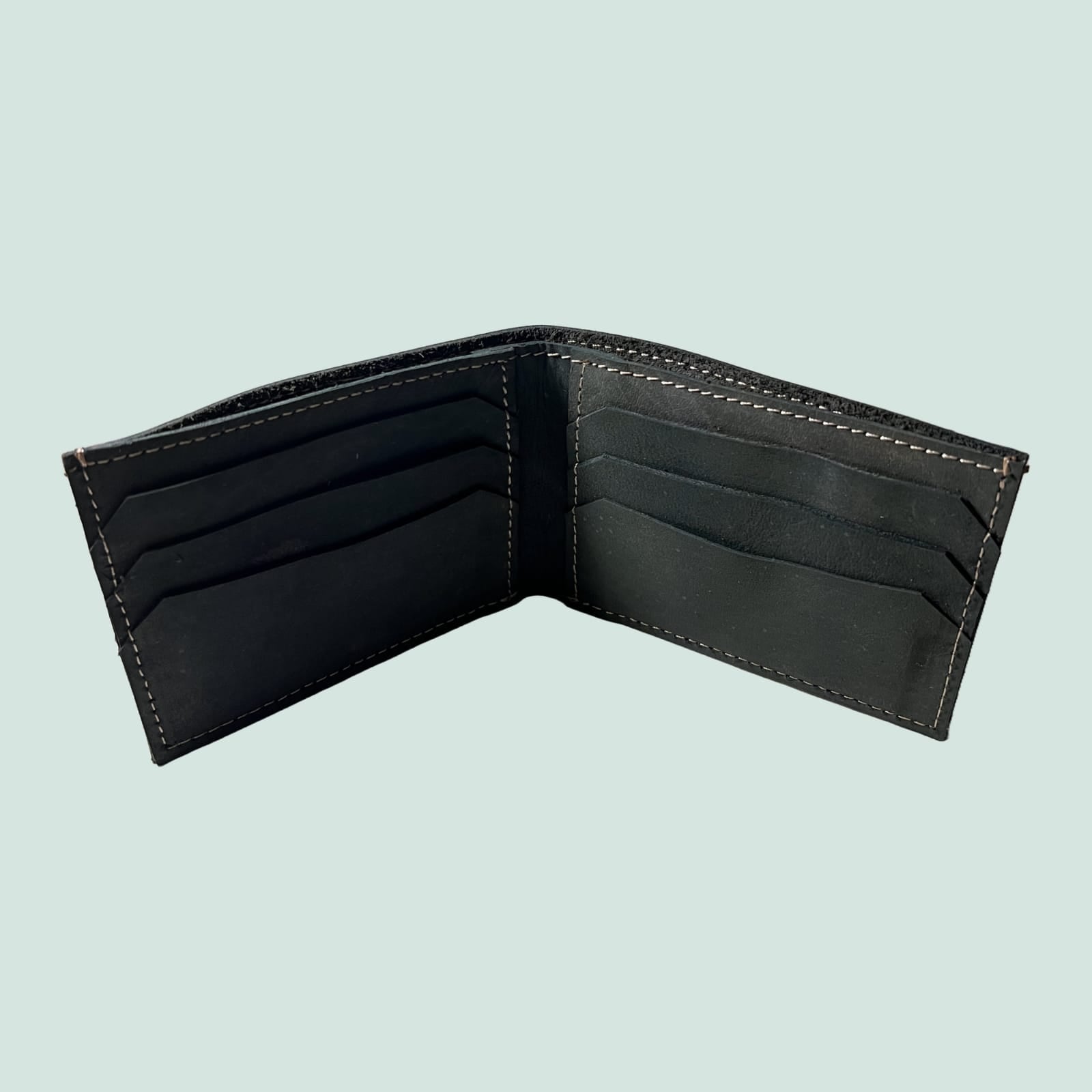 buffalo Leather  Plain Wallet Men Short Wallet Purse Small Vintage Wallets Card Holder