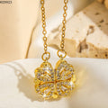 Korean Magnetic 4 Leaf Clover Pendant Necklace